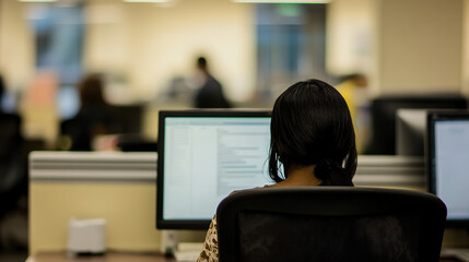 Person working at desk with poor posture, emphasizing the importance of ergonomic practices for maintaining health and productivity in the workplace
