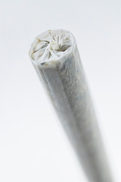 Macro detail of Marijuana Cigarette, pre-rolled joint