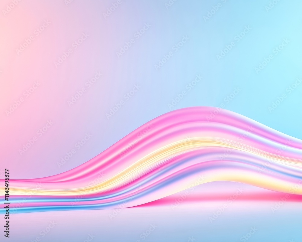 Aufkleber Abstract Wave Patterns with Pastel Gradients on a Textured Surface