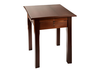 Modern brown table isolated on white background