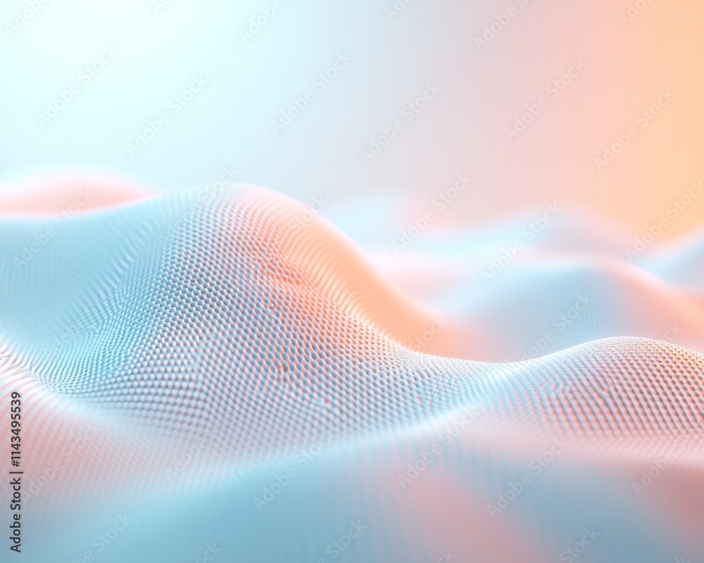 Poster abstract pastel waves with smooth gradients over textured surface