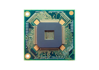 Macro shot microchip isolated on transparent or white background.