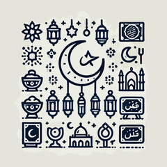 vector illustration of Ramadan ornaments