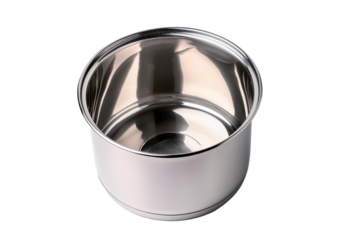 Stainless steel pot isolated on transparent or white background.
