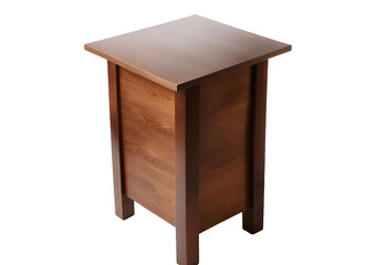 Modern brown table isolated on white background