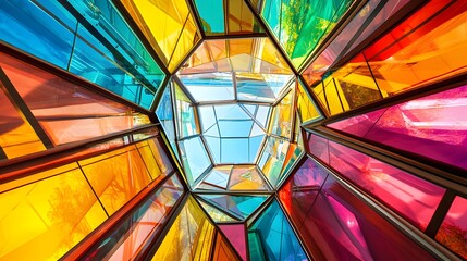 Colorful Glass Structure Skylight Modern Architecture