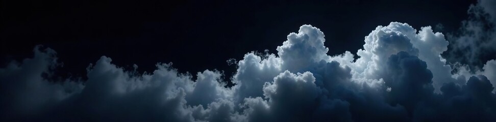 Air element isolated on black background with clouds and mist effect, element, ethereal, soft