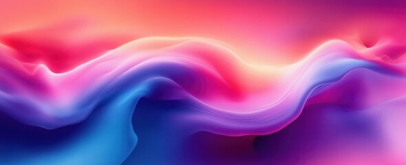 Fototapeta premium Vibrant Abstract Color Flow Background with Pink Purple Blue Waves and Dreamy Grainy Texture for Summer Design