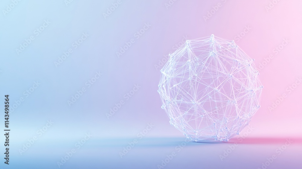 Poster pastel sphere of interconnected data abstract financial visualization