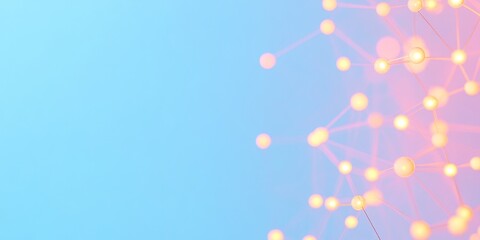 Pastel Network Visualization of Connected Light Points on Soft Gradient Background