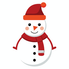 Charming Christmas Snowman Vector Illustration with Holiday Theme and Winter Decorations