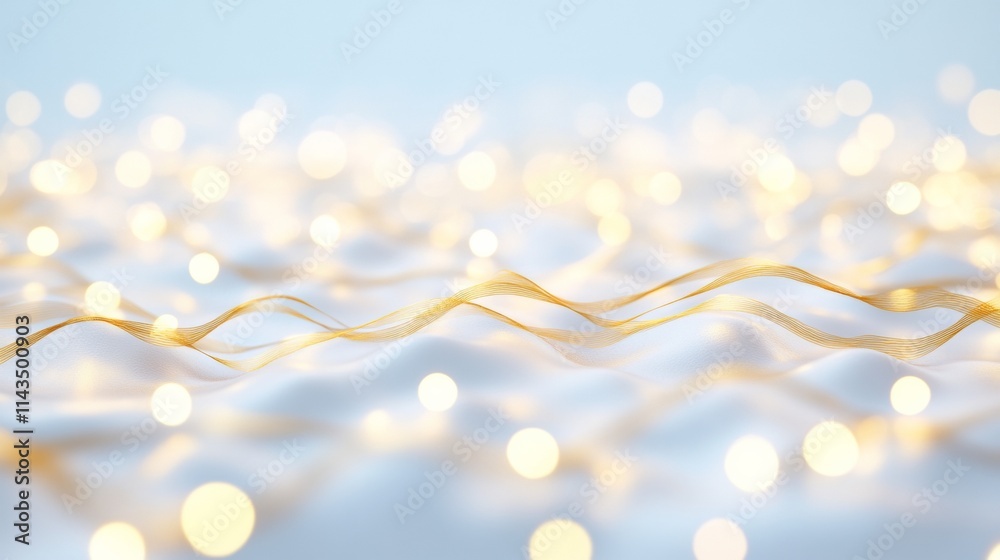 Aufkleber golden ripple waves on abstract bokeh background