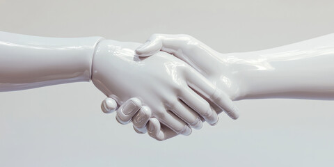 3D render of two hands shaking, generative AI
