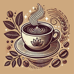 Illustration of a cup coffe