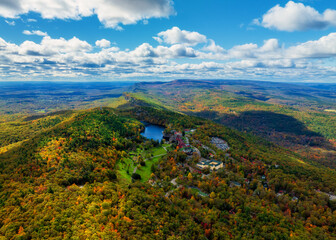 Aerial view  of Mohonk mountain house 