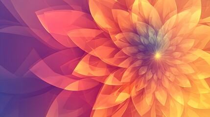 Abstract Orange and Purple Floral Design