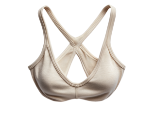 Beige crossback bra, comfortable support and stylish design for everyday wear beige