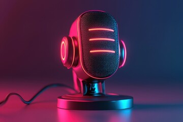 Elegant microphone studio setup minimalist design