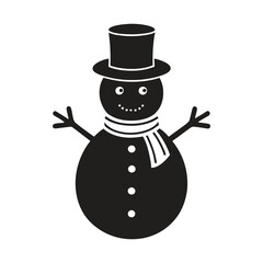 Christmas Snowman Silhouette Vector Illustration for Winter and Holiday Themes