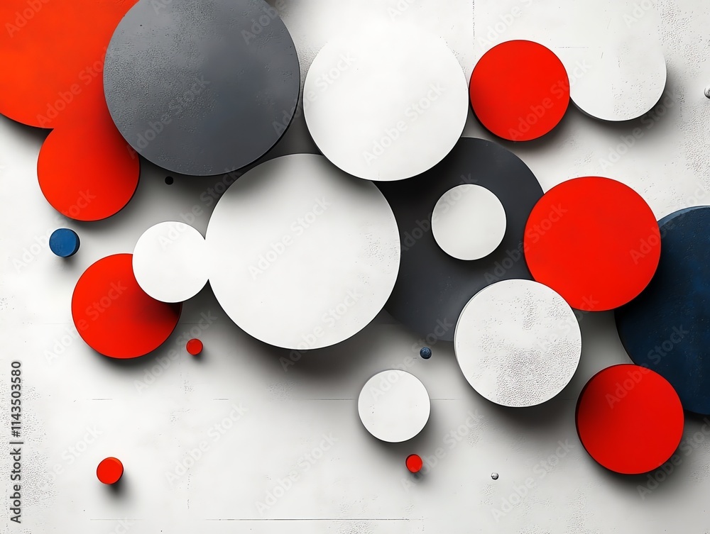 Poster Abstract design featuring colorful circles on a textured background.