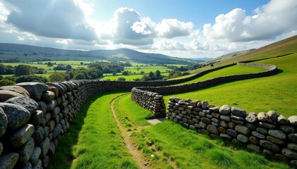 Ancient stone walls in Ceredigion countryside, stone, wall, dyfed