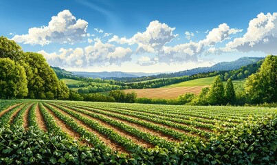 Agroforestry in action beautiful rural landscape