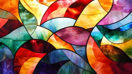 Fototapeta premium Abstract Colorful Stained Glass Window Design