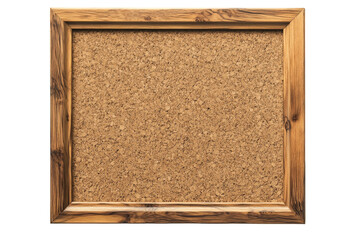 Fototapeta premium a cork board with a wooden frame. isolated on a transparent background. ready to be used for notes. memos. or reminders