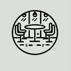 vector illustration of work meeting room