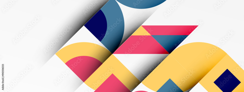 Poster geometric design abstract background - circles squares