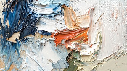 Close-up thick painted strokes abstract style oil painting detail. AI Generated