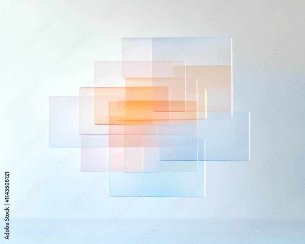 Fototapete abstract overlapping rectangles in muted colors a study in geometry and connectivity