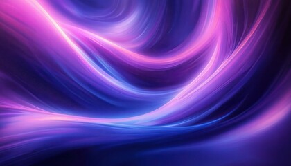 Abstract Fluid Waves in Purple and Blue Glowing Light