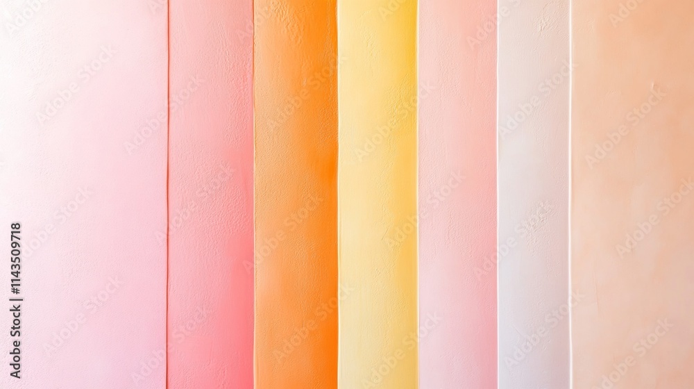 Aufkleber Gradient of Warm Oranges and Pinks A Harmonious Future Palette in Minimalistic Abstract Style