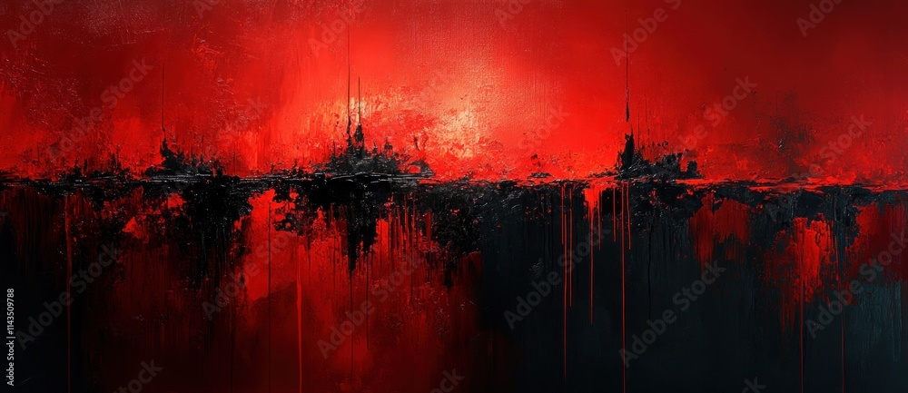 Aufkleber Abstract Expressionism Red Black Gradient Background Texture Noise Design Poster Banner
