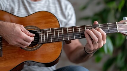 Fototapeta premium Man Enjoying Guitar Performance