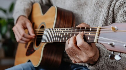 Obraz premium Man Playing Guitar on Stage