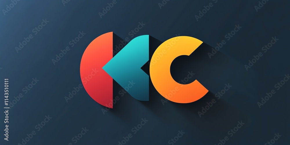 Aufkleber a colorful logo design featuring overlapping shapes and shadows.