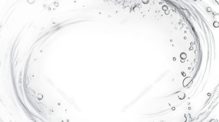 abstract background of water with bubbles and swirls is a close-up shot of water with small air bubbles the water is swirling and creating a circular pattern the background is white. and the water is