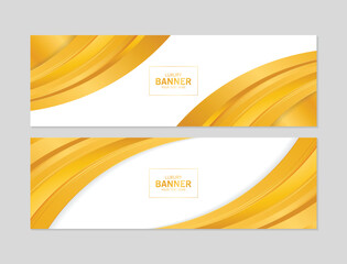 elegant golden abstract wave banner