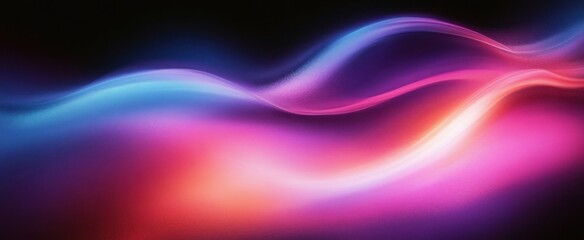 Fototapeta premium Vibrant Abstract Neon Colorful Poster Background with Smooth Curves and Gradients in Deep Purple Pink and Blue
