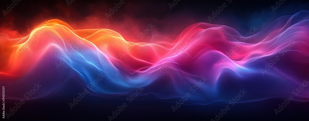 Aufkleber futuristic abstract wave design with vibrant colors and smooth curves