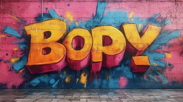 Vibrant graffiti art, "BOPY!" on wall.