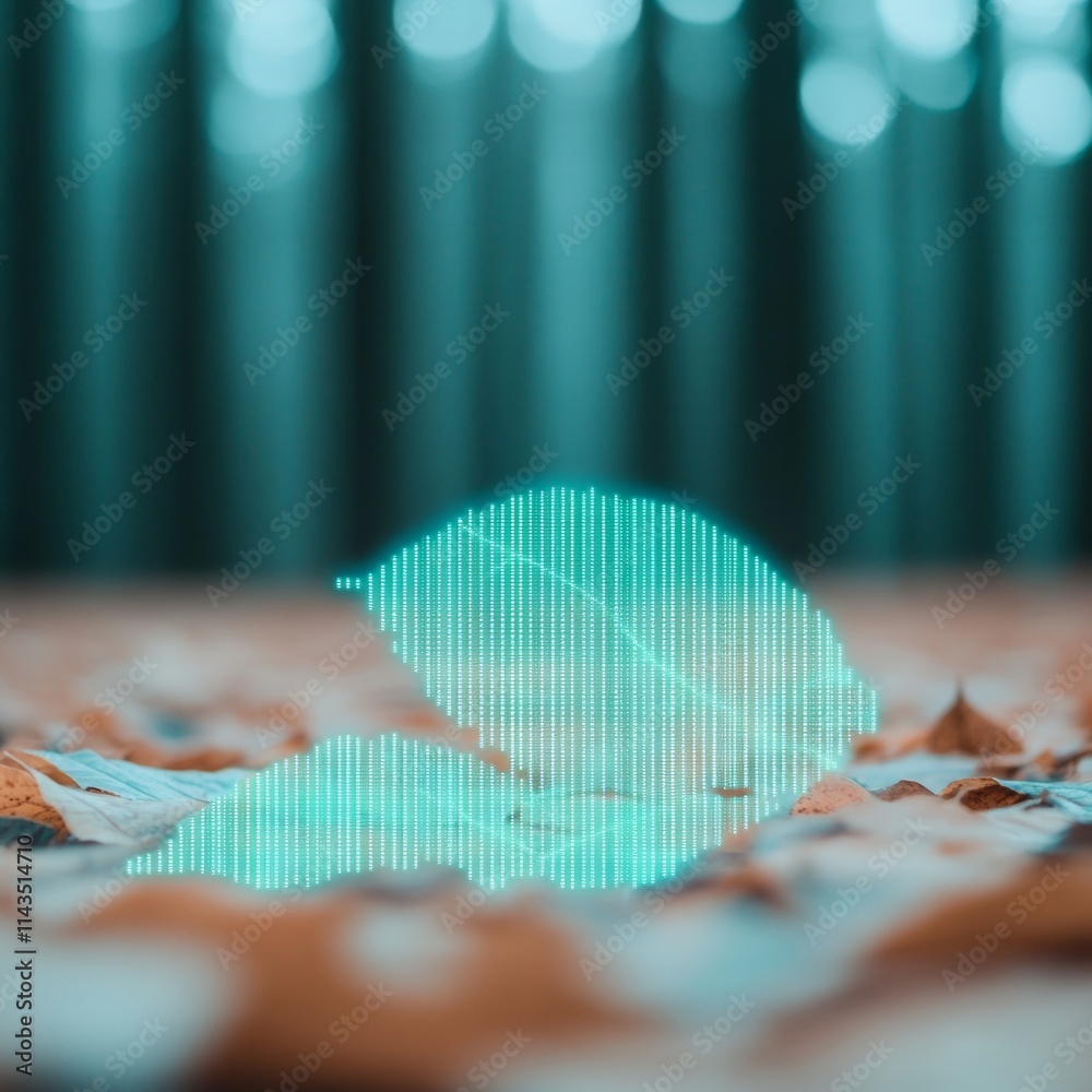 Aufkleber digital privacy in autumn holographic encryption in nature