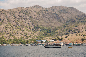 A sail boat near the Komodo Island