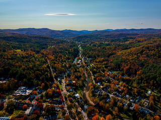 Aerial view of Stowe Vermont