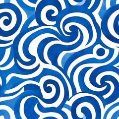 Abstract Blue and White Swirl Pattern for Background and Design © Korn