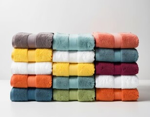 stack of colorful towels