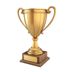 Golden Trophy Isolated on Black Background