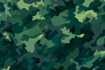 Abstract Camouflage Pattern in Green Shades